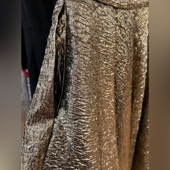 NEW without tags gold midi one shoulder MacDuggal dress with pockets size US 2 - Picture 7 of 8